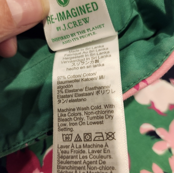 J Crew Vibrant Green Pink Floral Print Pencil Skirt Size 12 - Picture 4 of 9